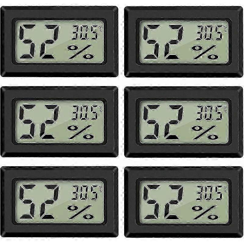 Mini Digital LCD Thermometer Hygrometer (6-Pack Type A) for Various Applications