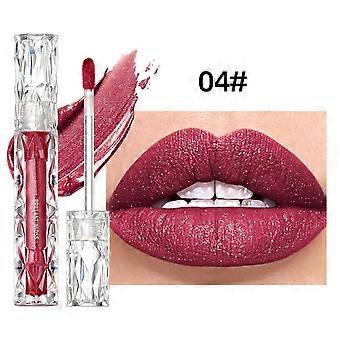 Batom Líquido Glitter, Acabamento Diamond Shimmer Lip Mancha Colorida Altamente Pigmento, Lábio à prova de manchas de longa duração impermeável