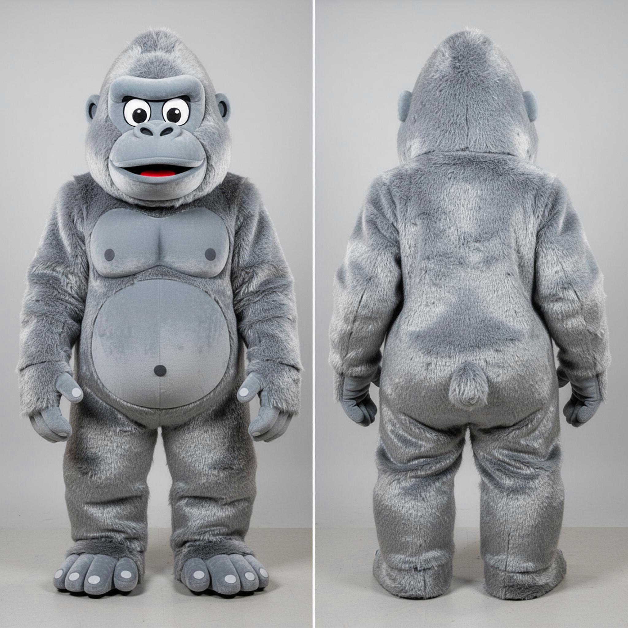 MASTICOT Silver Broad Shouldered Gorilla Mascot