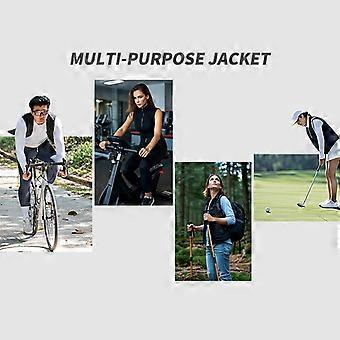 Reflective Cycling Vest with Chest Pocket Windproof Gilet for Running Hiking Biking Gray EU Size S