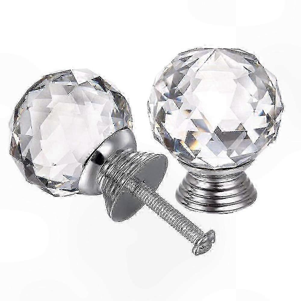 Cupboard, Drawer & Door Knobs, 10 Pcs 30mm Diamond Shape Crystal Glass Cabinet Knobs