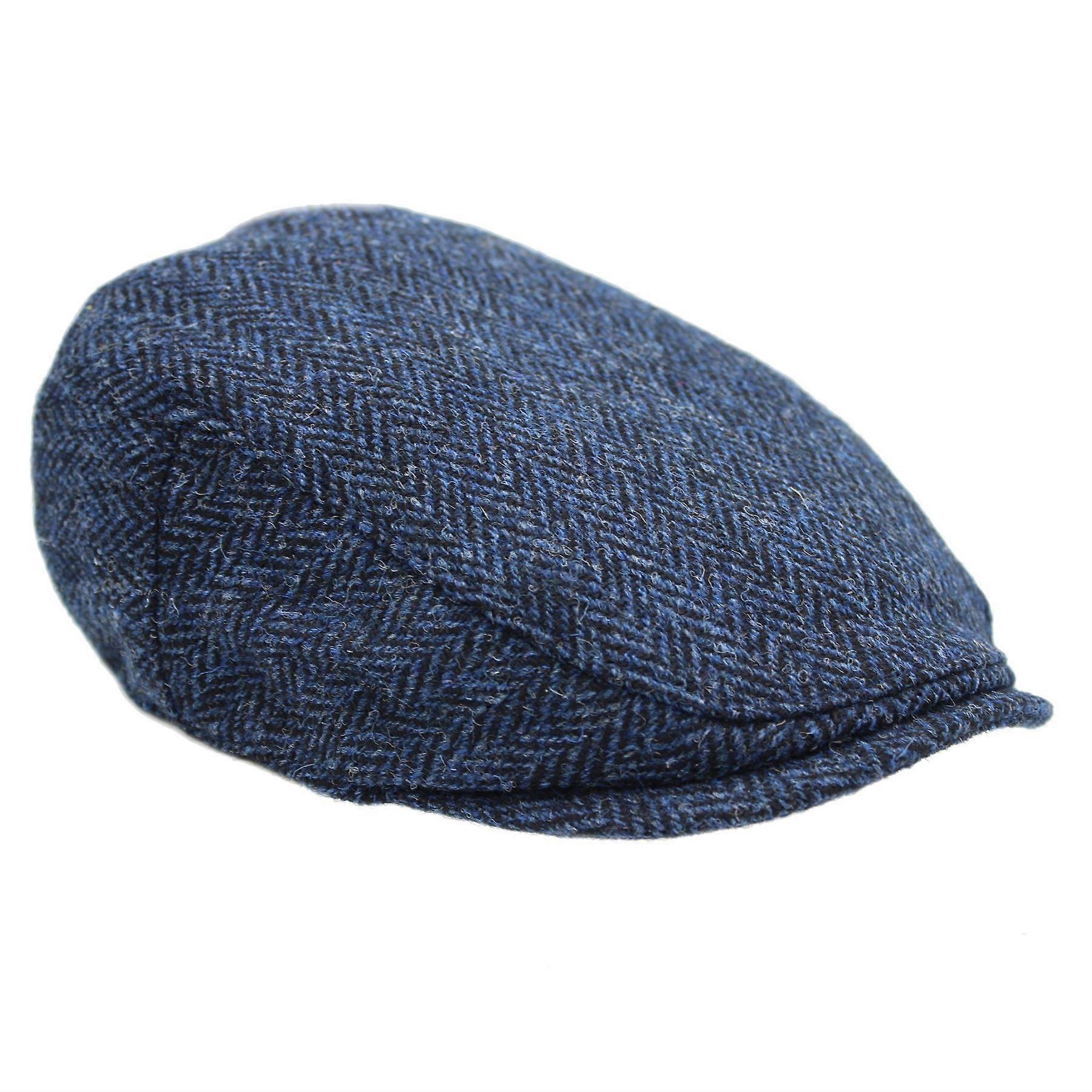 Highland Harris Tweed Flat Cap ZH014 Midnight