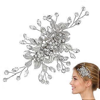 Strass-Haarspange für Hochzeiten, 1 Stück, silberner Kristall-Haarclip