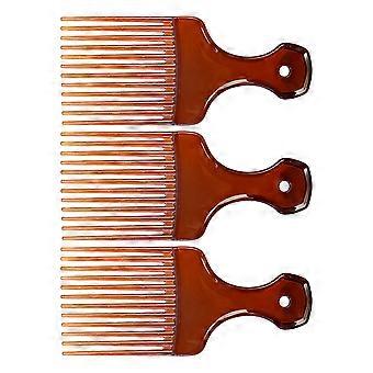 Pente portátil Oil Head para cabelo, conjunto de 3 peças, cor marrom.