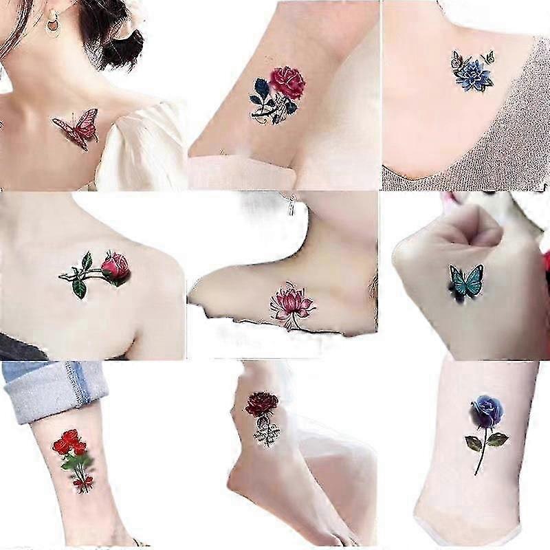 Semi Permanent Flower Butterfly Tattoo Sheets