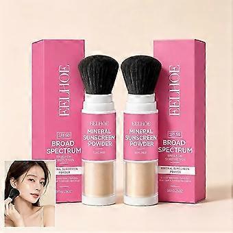 1/2/3pcsSunscreen loose powder SPF 50 with a brush for broad-spectrum protection, suitable for sensitive skin, waterproof and non-greasy, perfect for