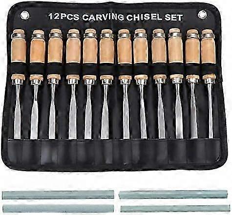 Wood Carving Hand Chisel Set, Woodworking Gouges Tool 12 in 1