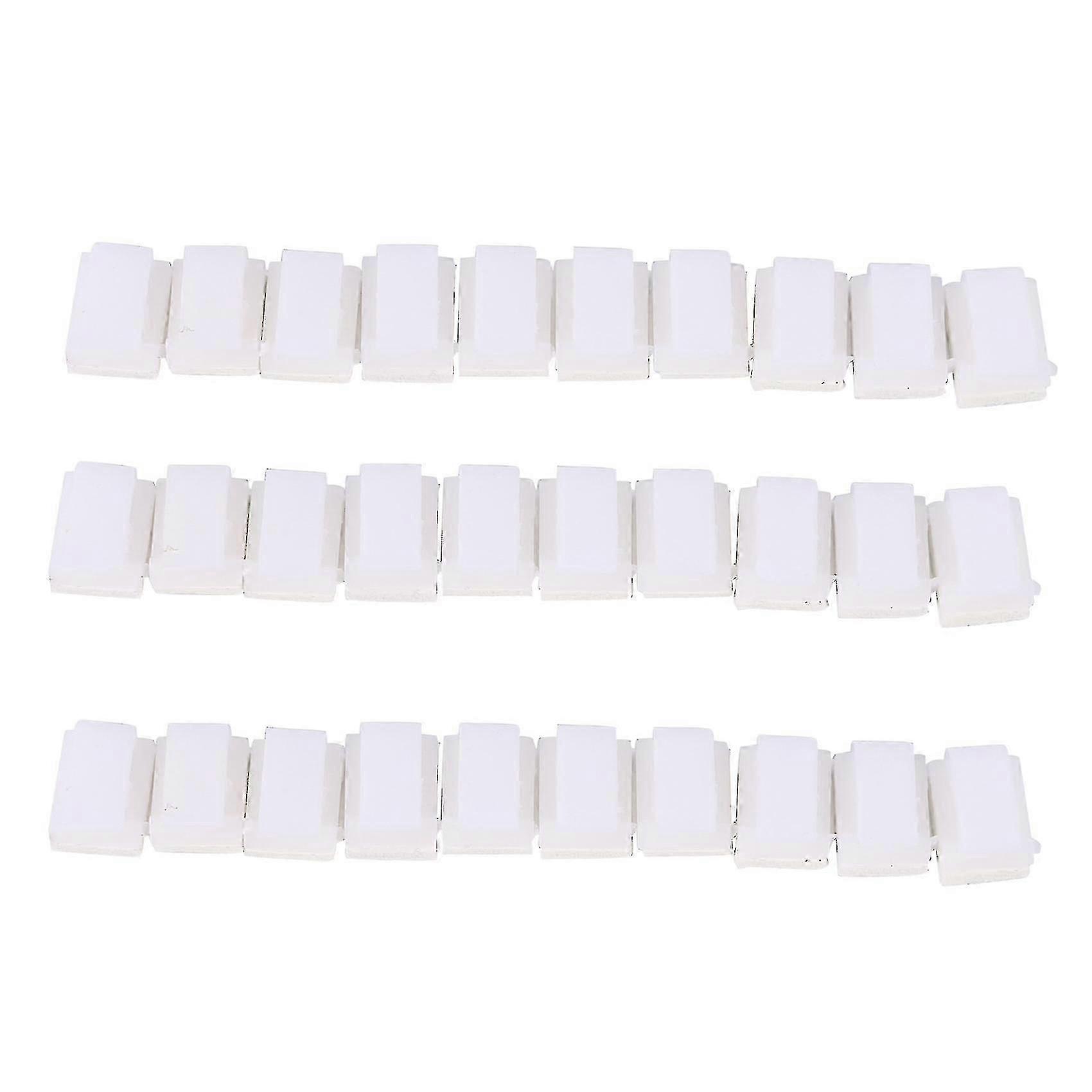 30x Cable Holder Cable Clip Cable Clamp Self-adhesive White