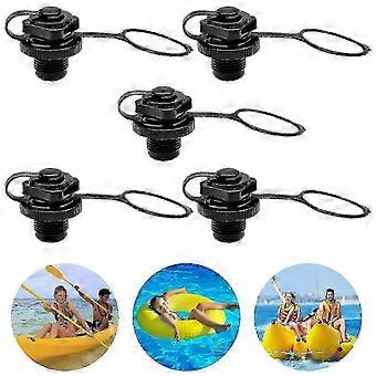 5 Pieces Inflatable Boat Valve Boat Valve Inflatable Air Valve, Canoe Valve With Cap Lid, 22mm Boston Valve Screw Air Valve Caps -WHBYV