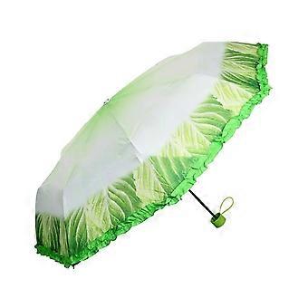 Compact Travel Umbrella Windproof Folding Design UV50+ Dual Sun‑Rain Protection Cabbage Style