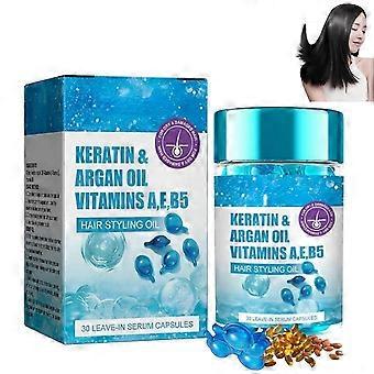 Hårstylingserum för frissigt och torrt hår, leave-in hårstylingolja med keratin, argan, jojoba och B5-oljor