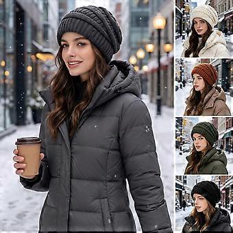 Slouchy Knitted Hat, Unisex Warm Winter Beanies Stretchy Cozy Knit Hat