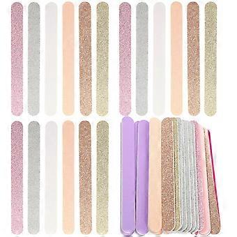 Double-Sided Nail File Glitter Nail File Strip for Manicure Use 30Pcs Kit