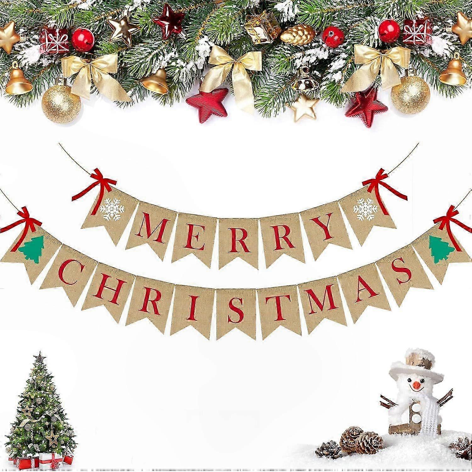 Swallow-Tail Burlap Holiday Banner