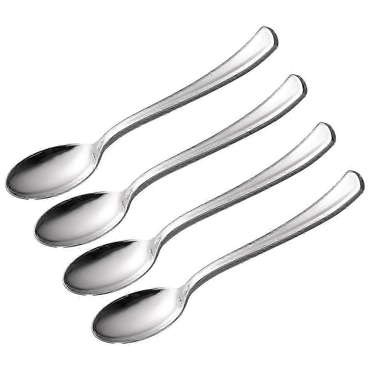 Celebration Spoons compatible with Desserts, Practical Plastic with Metallic Shine, Large Quantity