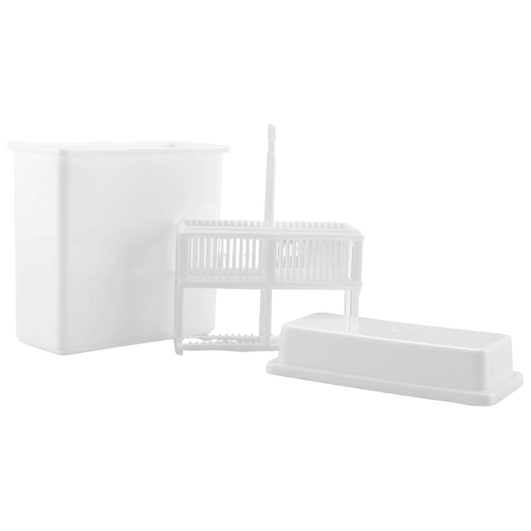 2 in 1 White 24 Pieces Microscope Slides Staining Rack Dish Set