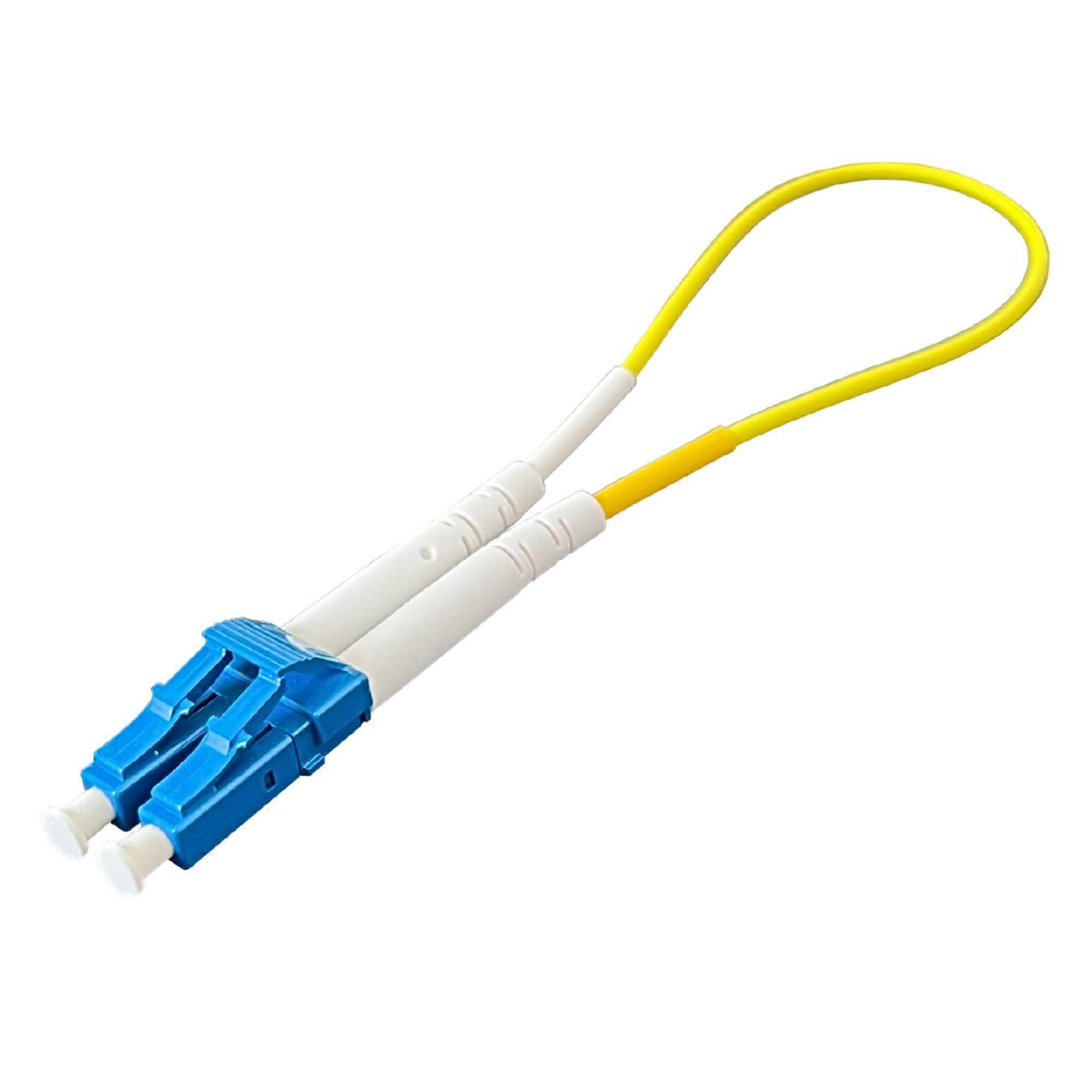 LC to LC Duplex Singlemode Fiber Loopback Cable 2 Pack OS2 9/125 UPC Plug for SFP Transceiver Testing