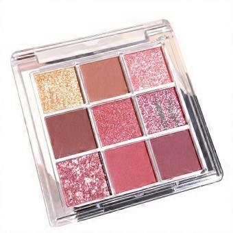 9 Color Nude Eyeshadow Palette #04,  Pigmented Waterproof Long Lasting Shimmer Matte Orange Glitter Palette