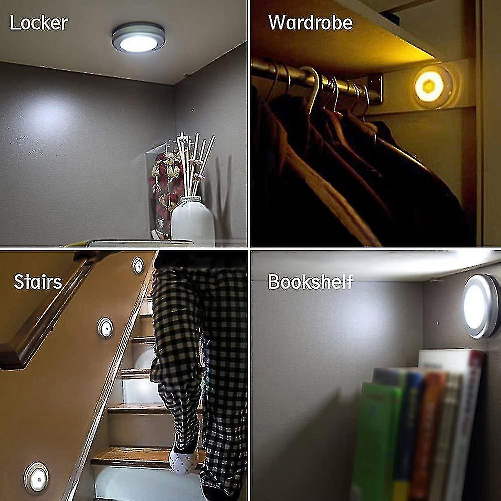 3pcs Motion Sensor Night Light, Adhesive Led Motion Sensor Battery Operated For Stairs