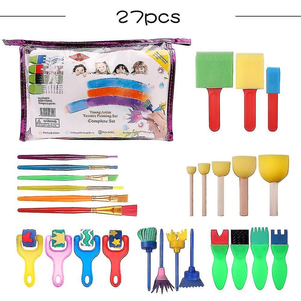 30kpl lasten sienisiveltimet sienen piirustusharjat lapsille varhainen diy-oppiminen