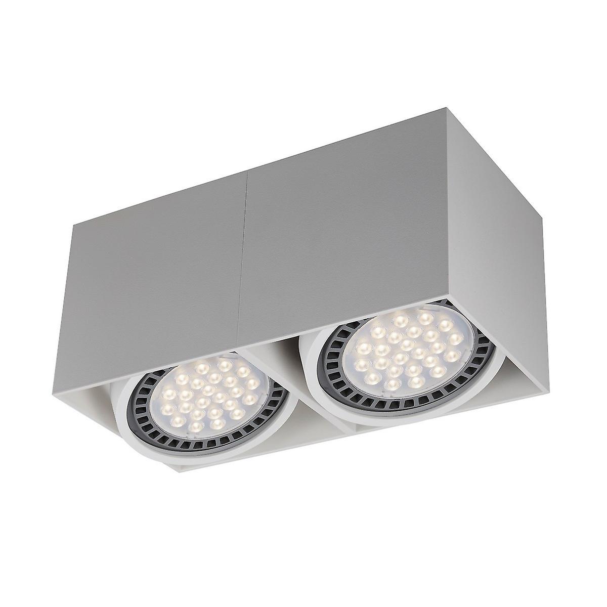 Box Twin Surface Mounted Downlight, White, GU10 (ES111)