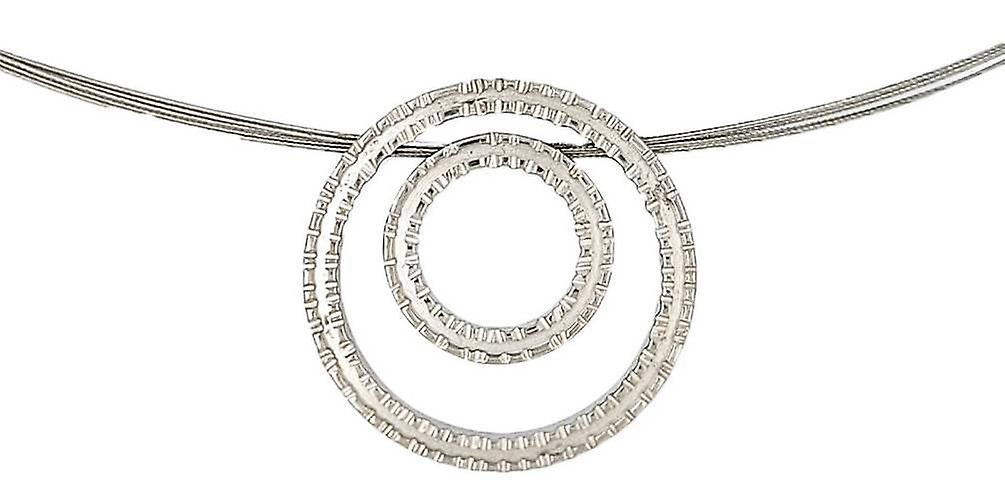 Ti2 Titanium Coastal Edge Double Pendant - Natural Silver