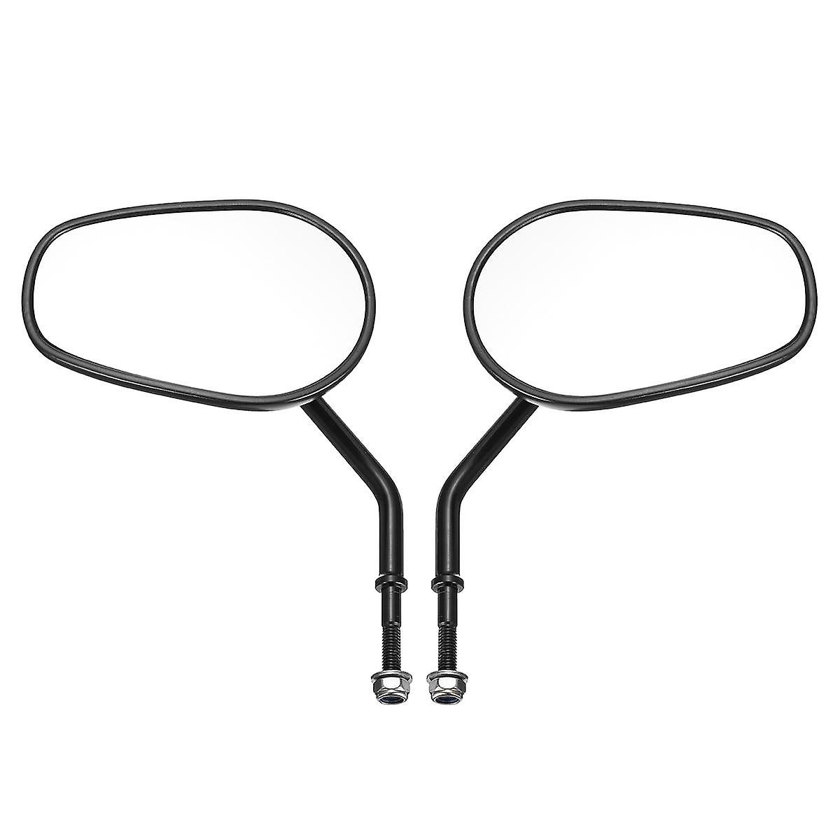 8Mm Black Aluminum Alloy Left & Right Rear View Side Mirrors For Motorcycles