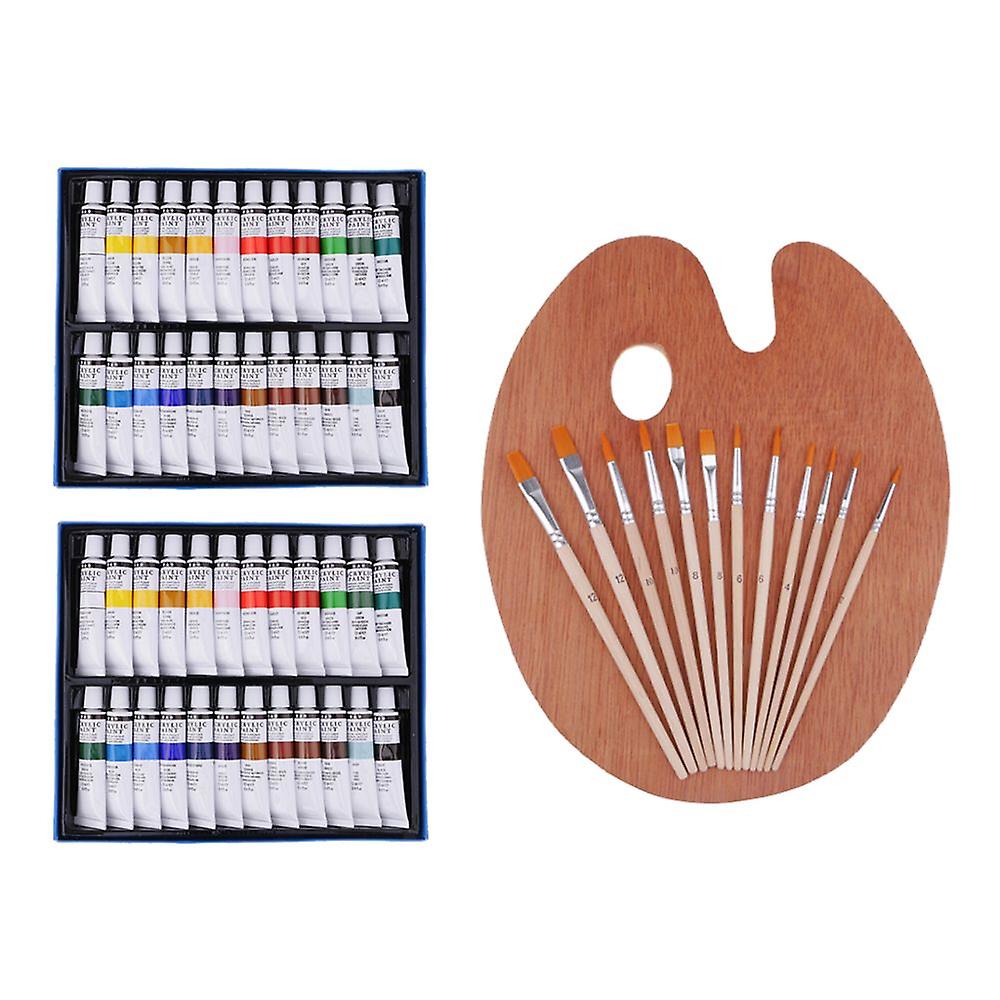 Brush Acrylic Child Paint Palette Mockup