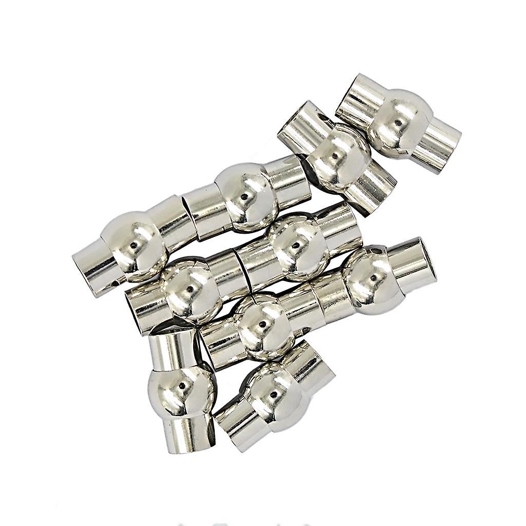 10x Tube Magnetic Clasp with Glue-in Ends Jewelry DIY Making Findings-Silver