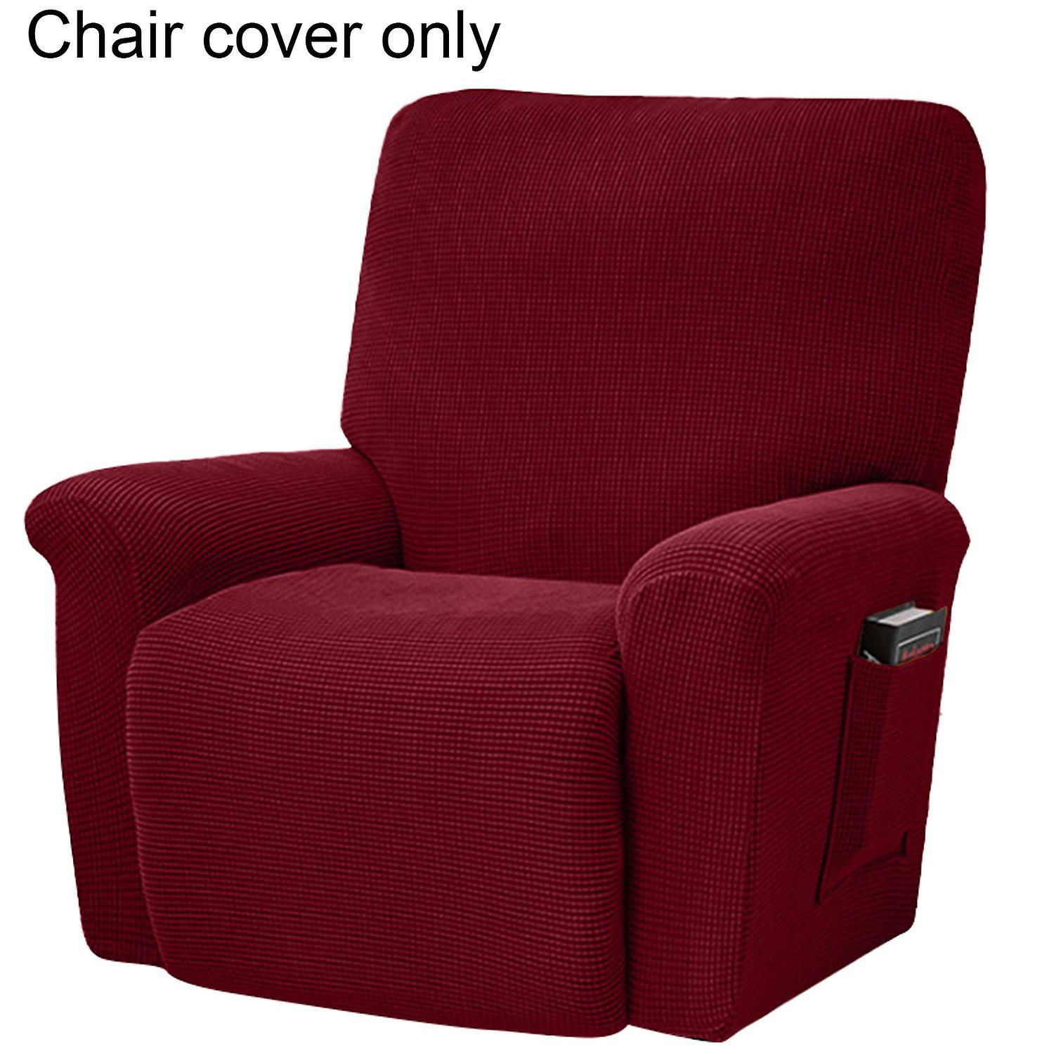 Recliner Cover Stretch Soft Polyester Non Slip Side Pocket Jacquard Cover for Home