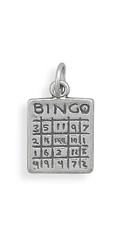 女性のための18.5ミリメートルX 11ミリメートル925スターリングシルバービンゴカードチャームペンダントネックレス