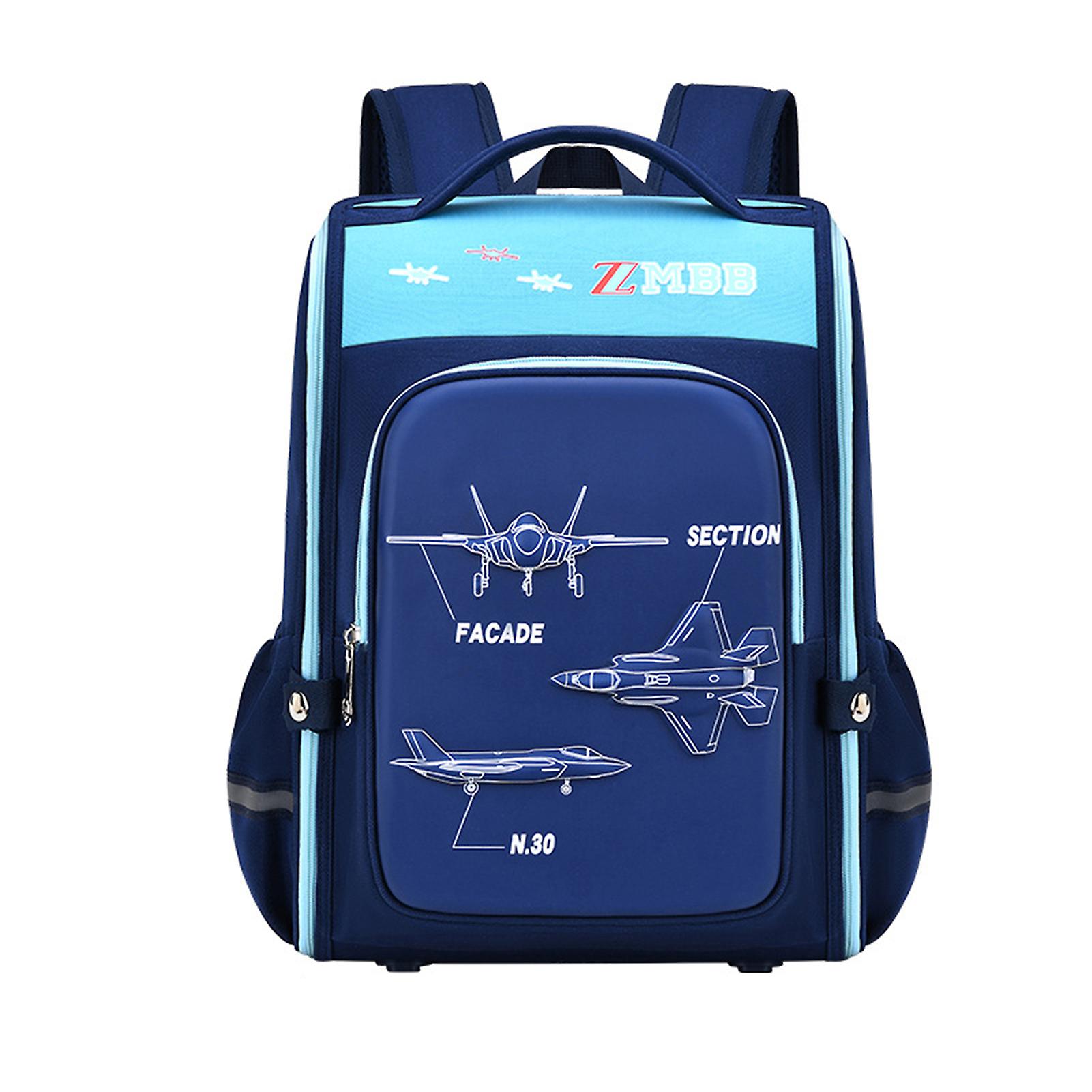 Elementary School Kids Backpack One-piece Opening Shoulder Bag With Reflective Strips