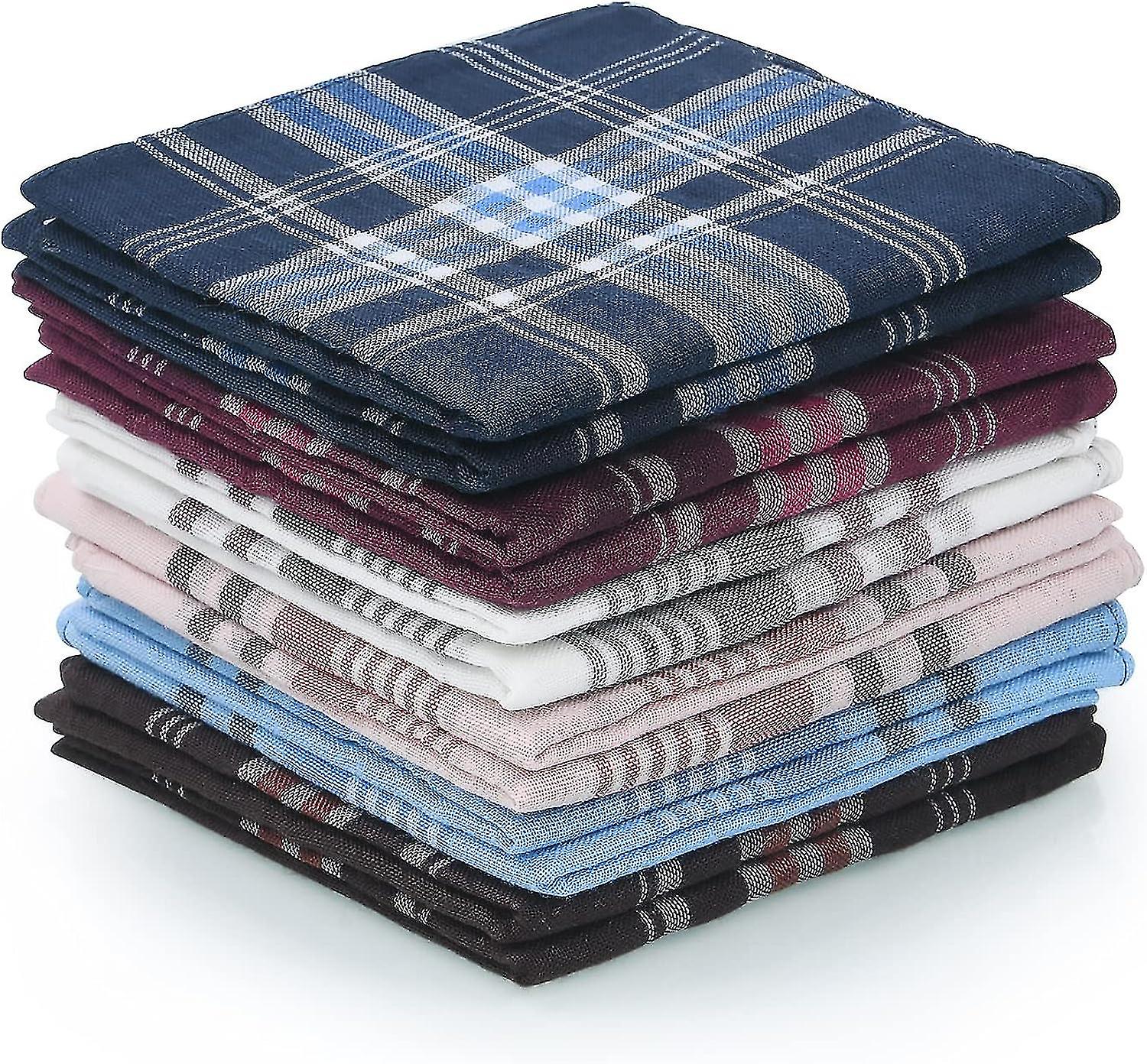 男士手帕，12包男士手帕，男士高级手帕棉白色口袋方巾男士女士手帕