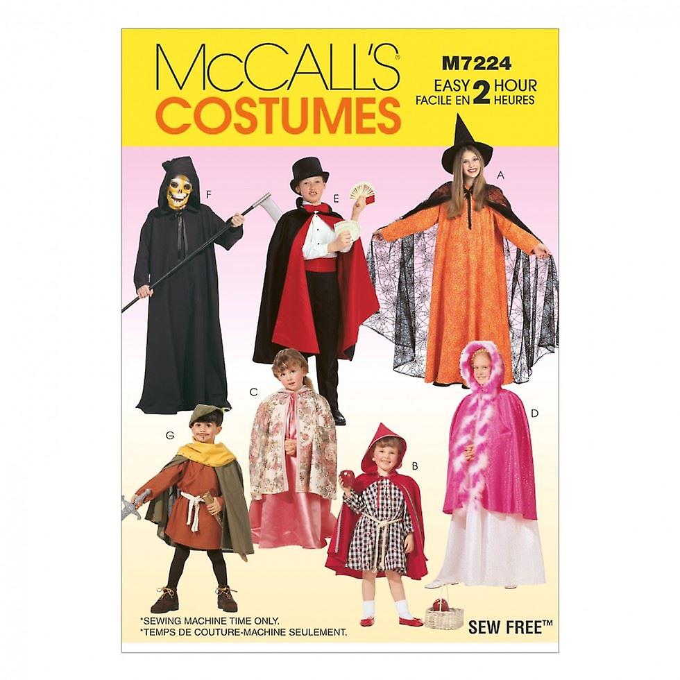 McCalls Sewing Pattern 7224 Kids All Sizes In One Envelope Costumes