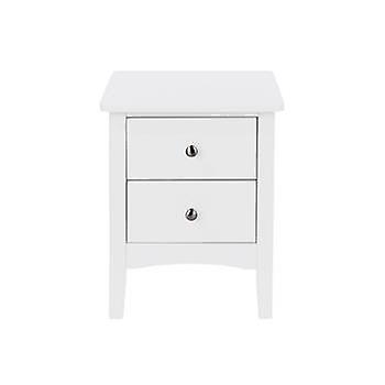 Qwelbe 2 Petite Drawer Bedside Cabinet - White
