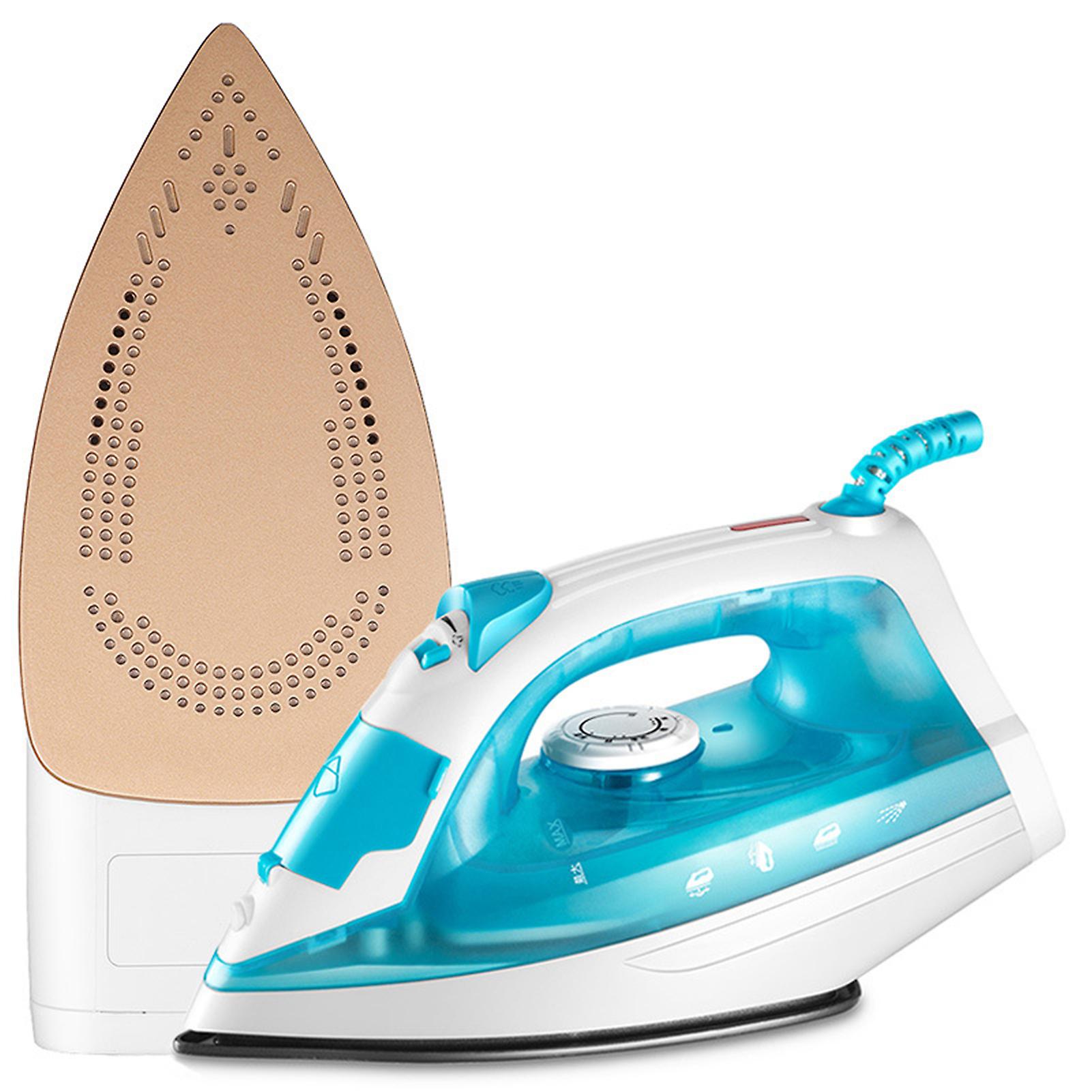 Compact Handheld Steam Iron with Blue Titanium Plate for Home Use