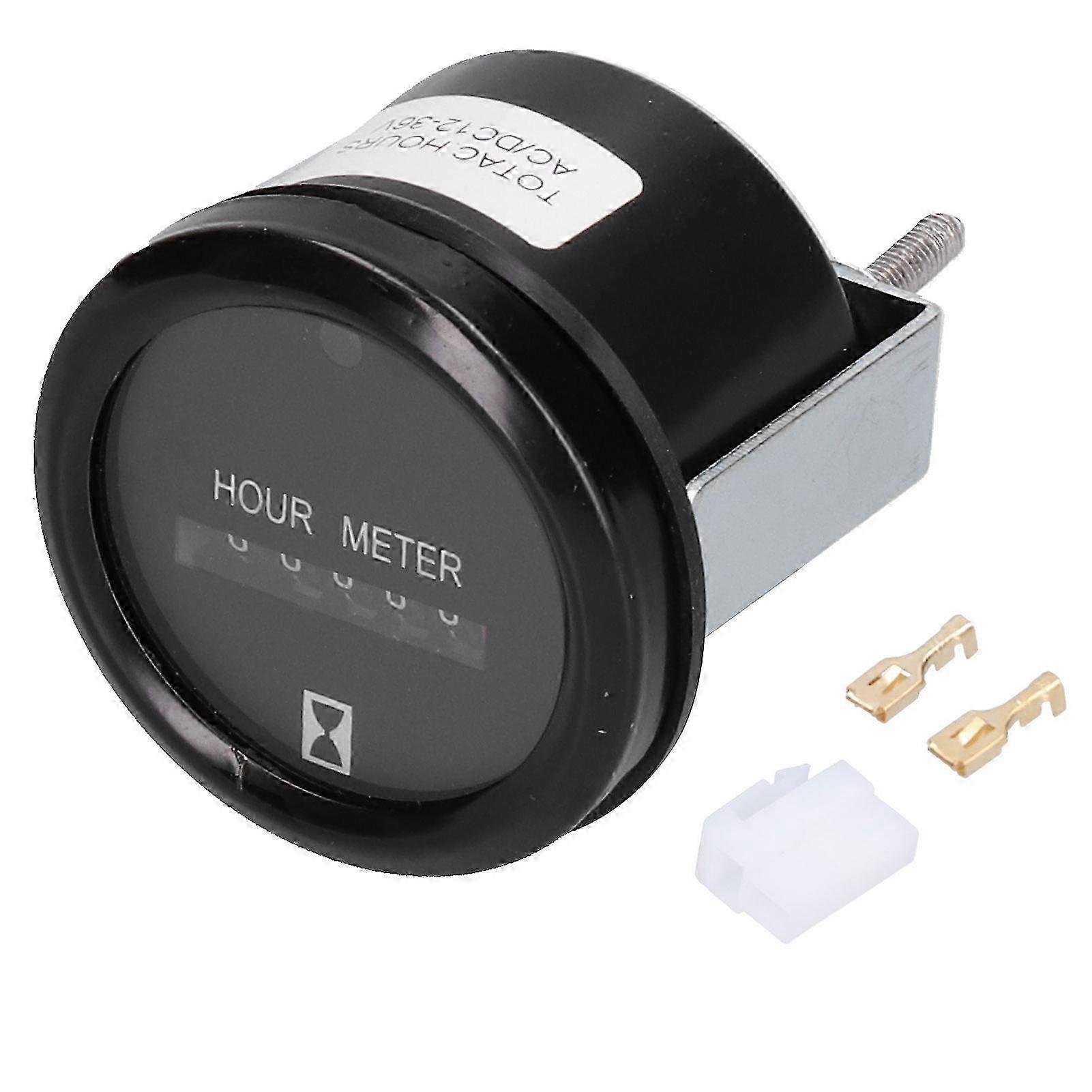 Quartz Hour Meter AC/DC 12‑36V Waterproof Professional Mechanical Timer with Indicator Light