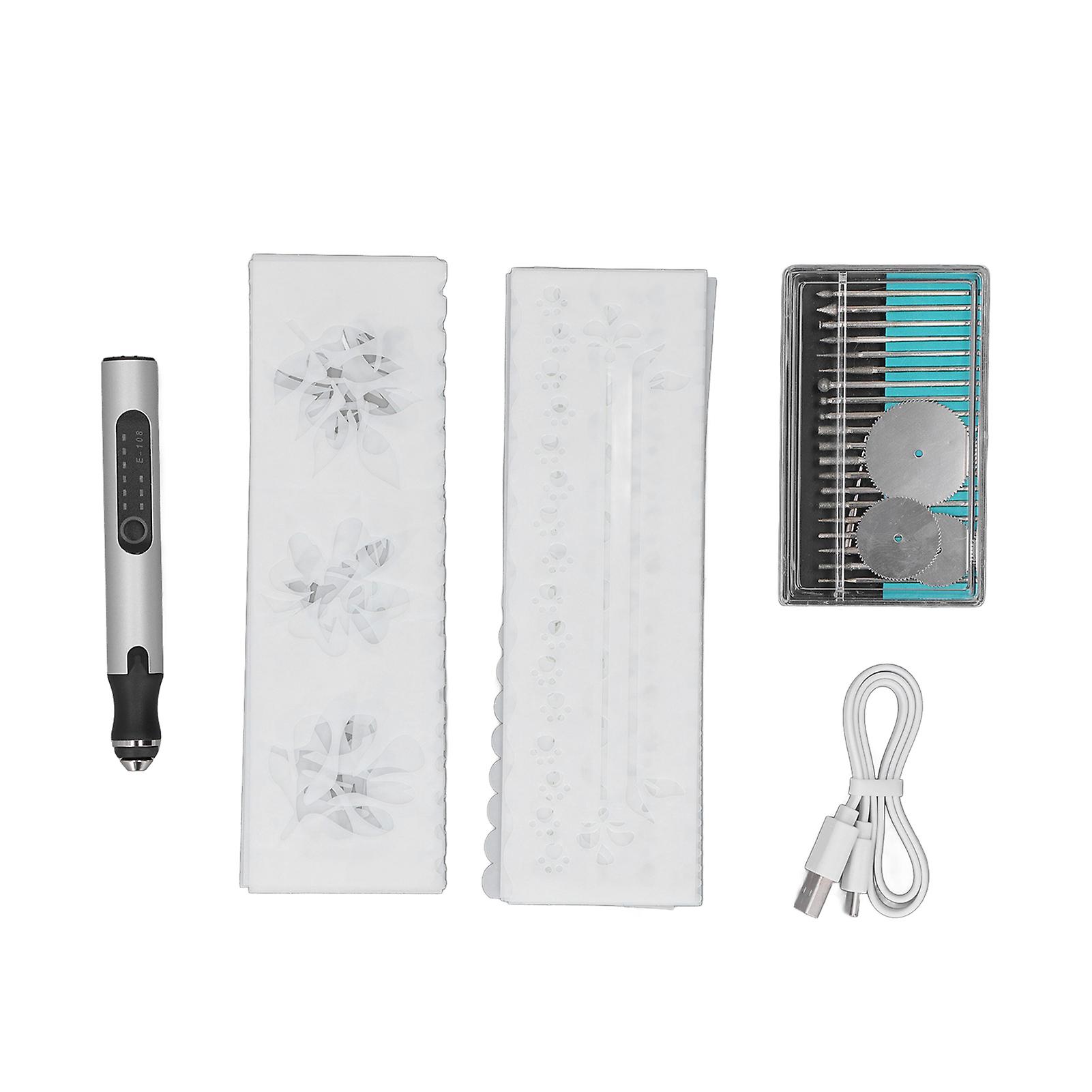 Qukaim USB Rechargeable Engraving Machine Electric Engraving Pen Set, Mini 10W USB Rechargeable Engraving Machine with Battery, Versatile Electric
