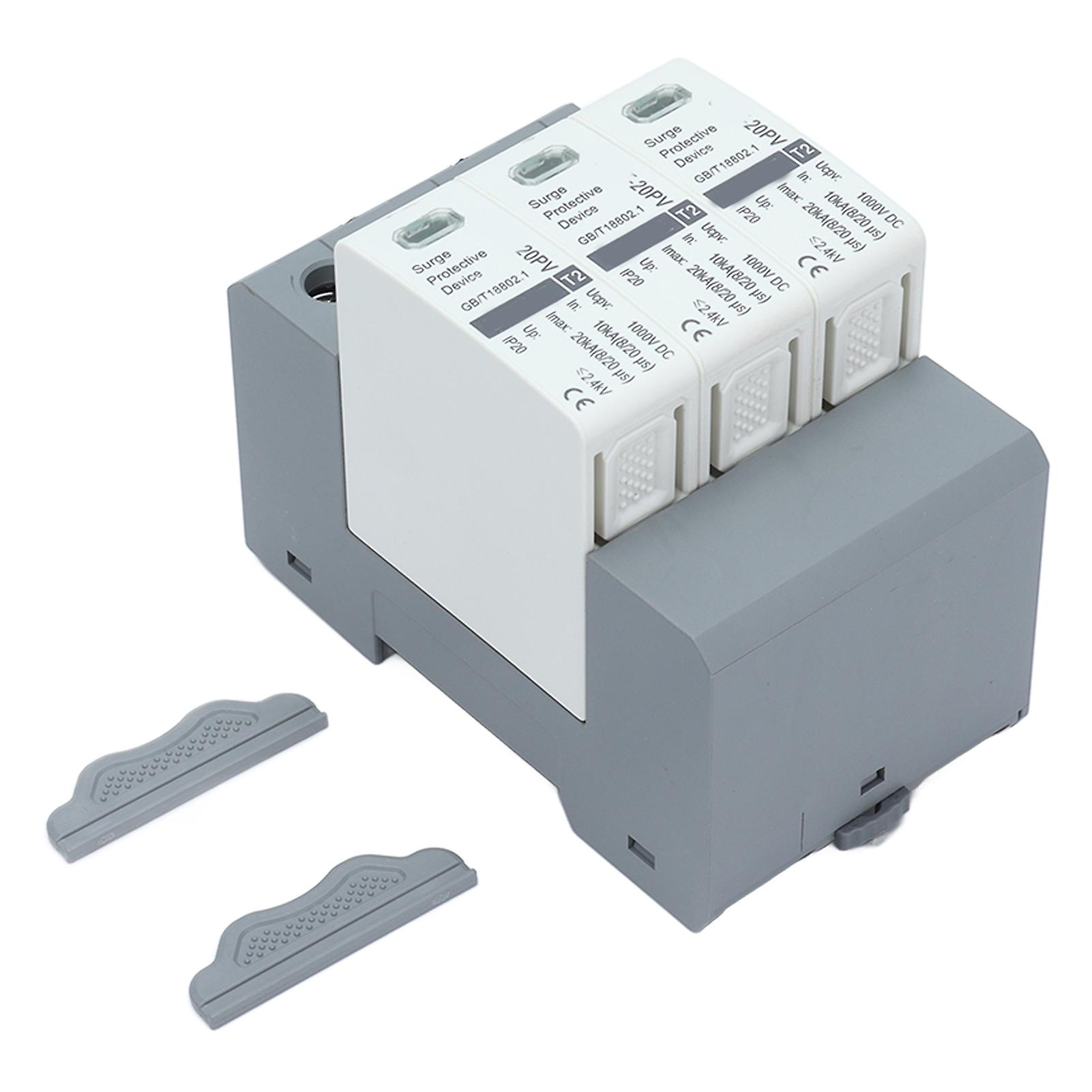 Fictory Voltage Surge Arrester Device Fictory Voltage Surge Arrester Device, 3P Photovoltaic Protector, 10-20KA, 1000VDC, Surge Protective Device