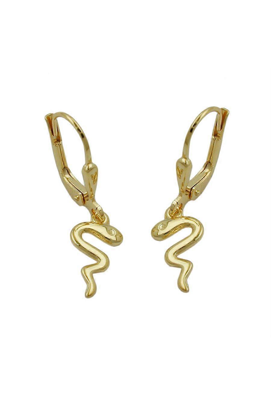 Leverback Earrings Snake 8k Gold - Gl431080