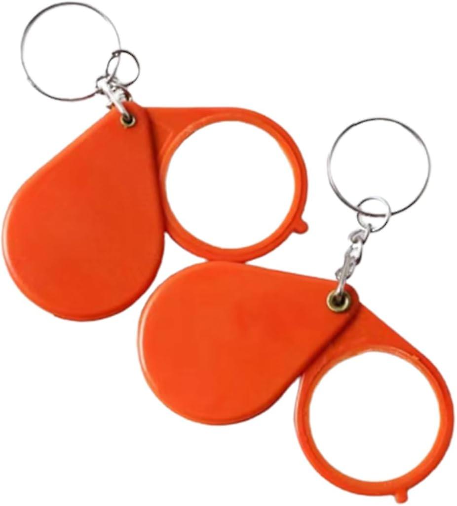 Optical Glass Folding Pocket Magnifier (10X) - Set of 2 with Swivel Leather Case Ideal for Office, R