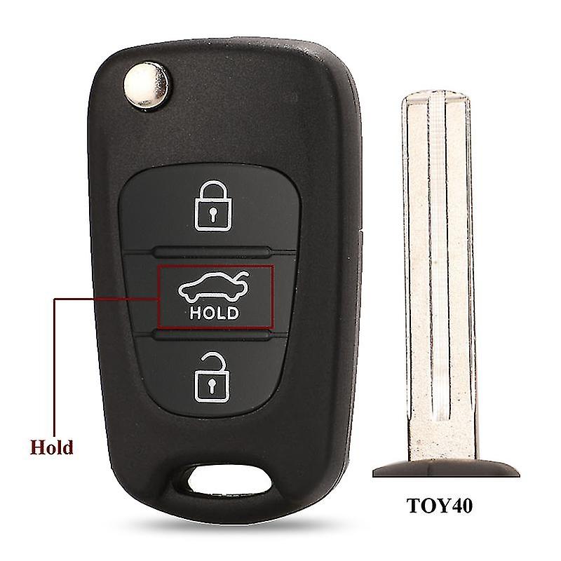 10pcs Remote Flip Key Shell For Hyundai I20 I30 Ix35 I35 Avante Solaris Elantra Verna 3 Button Car F