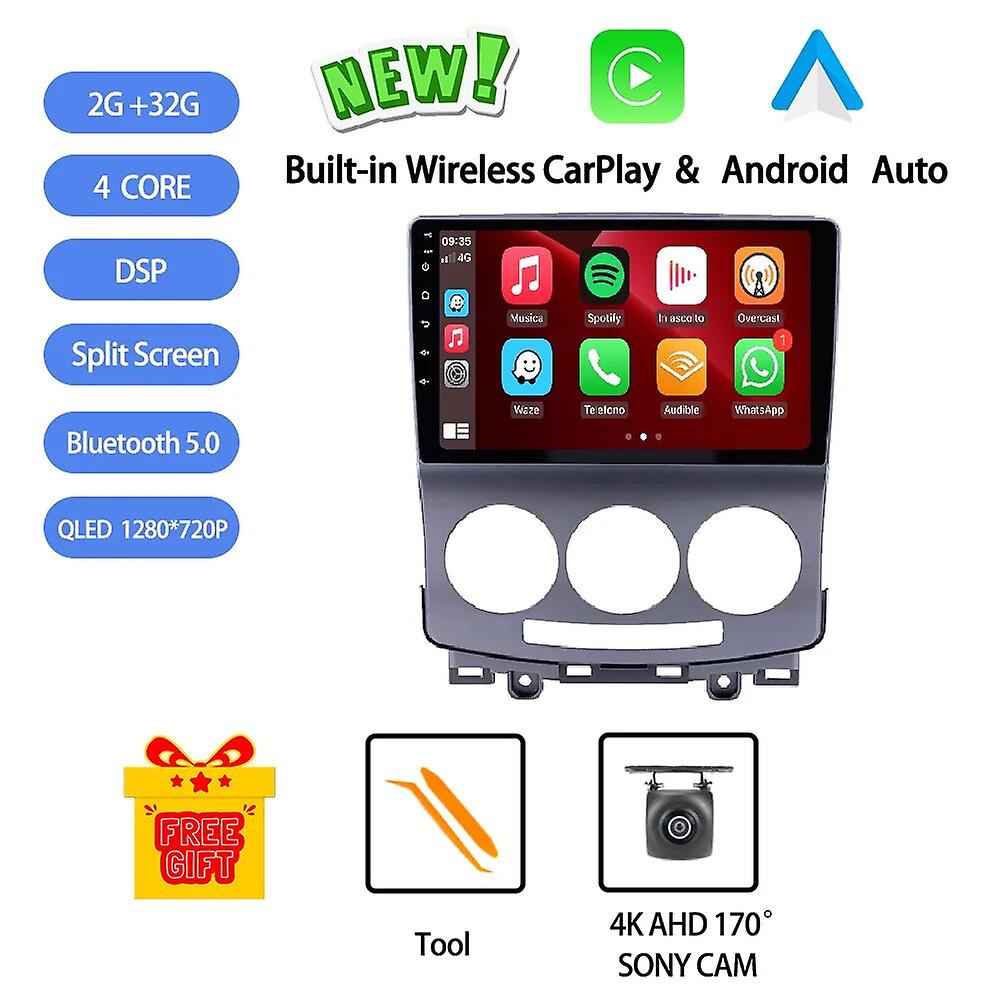 Android 13 Per Mazda 5 2005-2010 Autoradio Stereo Multimedia Video Player Navigazione Gps Wireless Carplay Unità Principale Rds Dsp Qled
