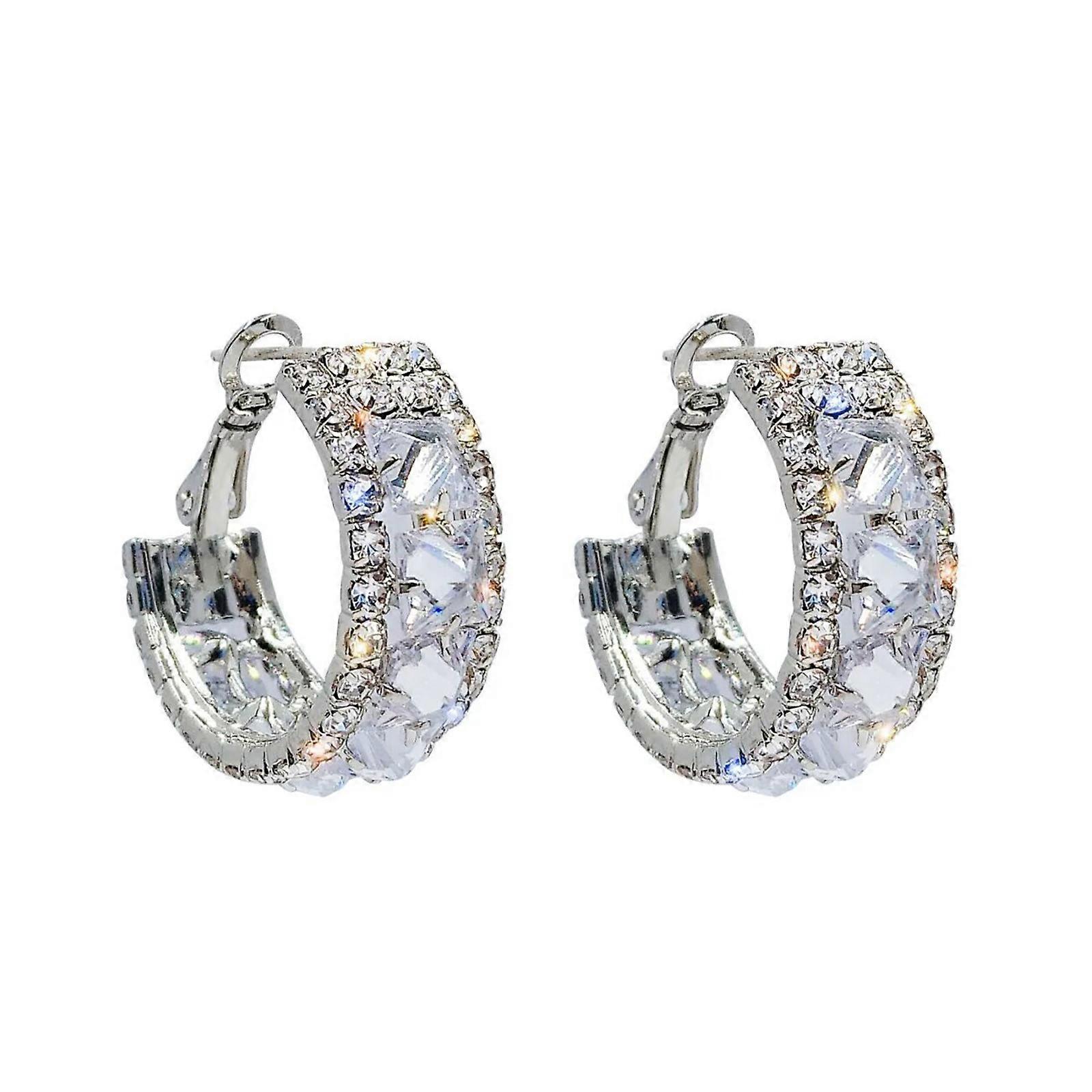 Ear Clip Popular Earrings C-shaped Point Diamond Allo