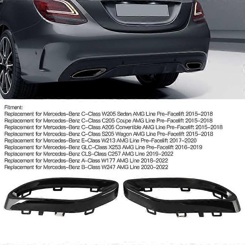 Garnitures D'embout D'échappement Chromées Aramox - Pour Mercedes Classe A/B/C/E/GLC/CLS - Référence OEM 2058852221/2058852321