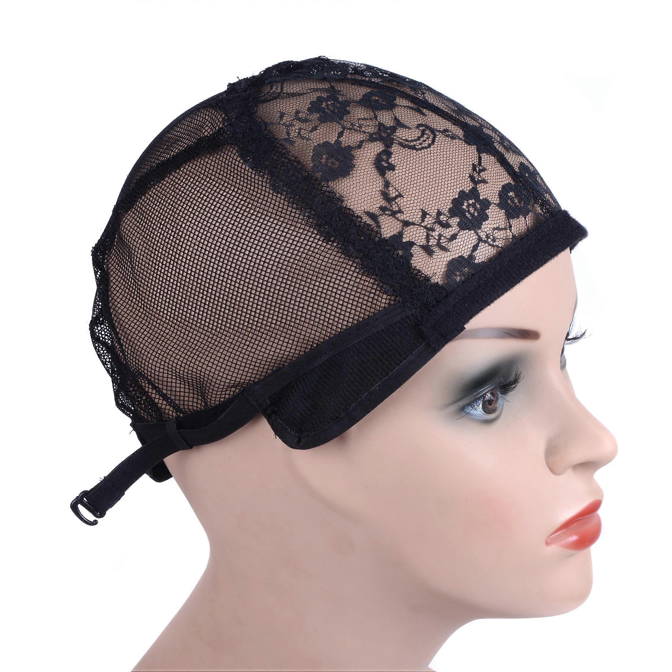 5pcs Wig Cap For Making Wigs With Adjustable Strap On The Back Weaving Cap Size Glueless Wig Caps Good Quality Hair Net Black