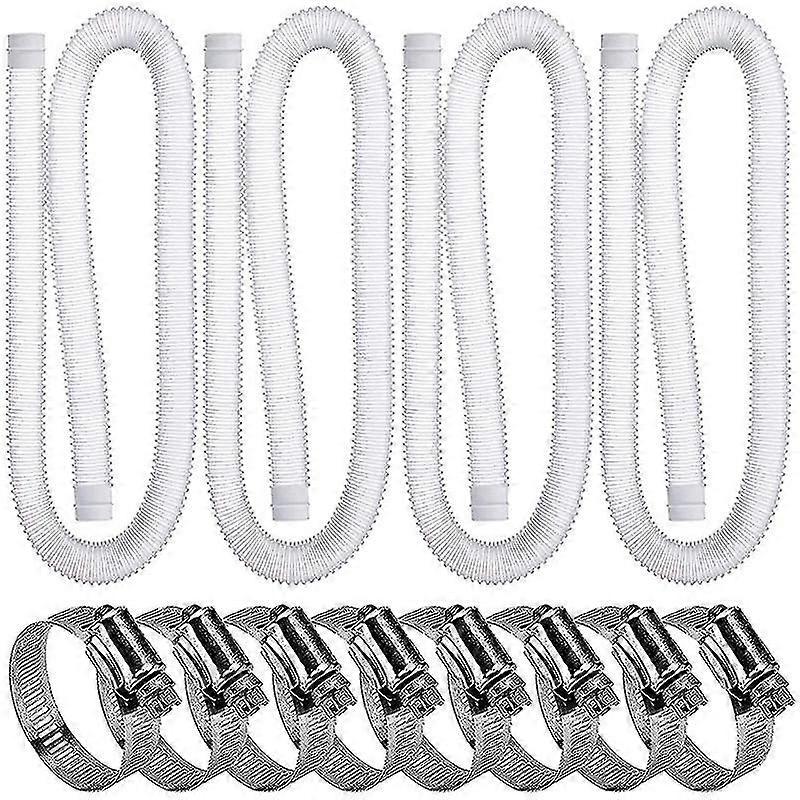 4 Pack Swimming Pool Replacement Hoses,1.25in Diameter Pool Filter Replacement Hoses For Above Grou