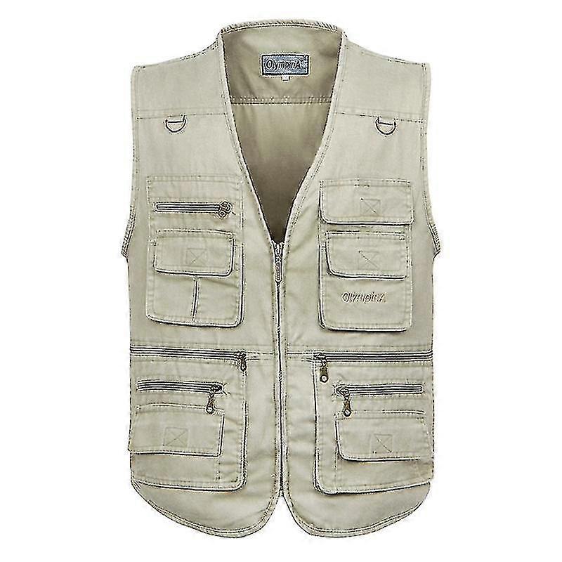 Hommes Multi-poches Taille Multi-poches Photographie Pêche Gilet d'âge moyen et âgé Gilet lavé