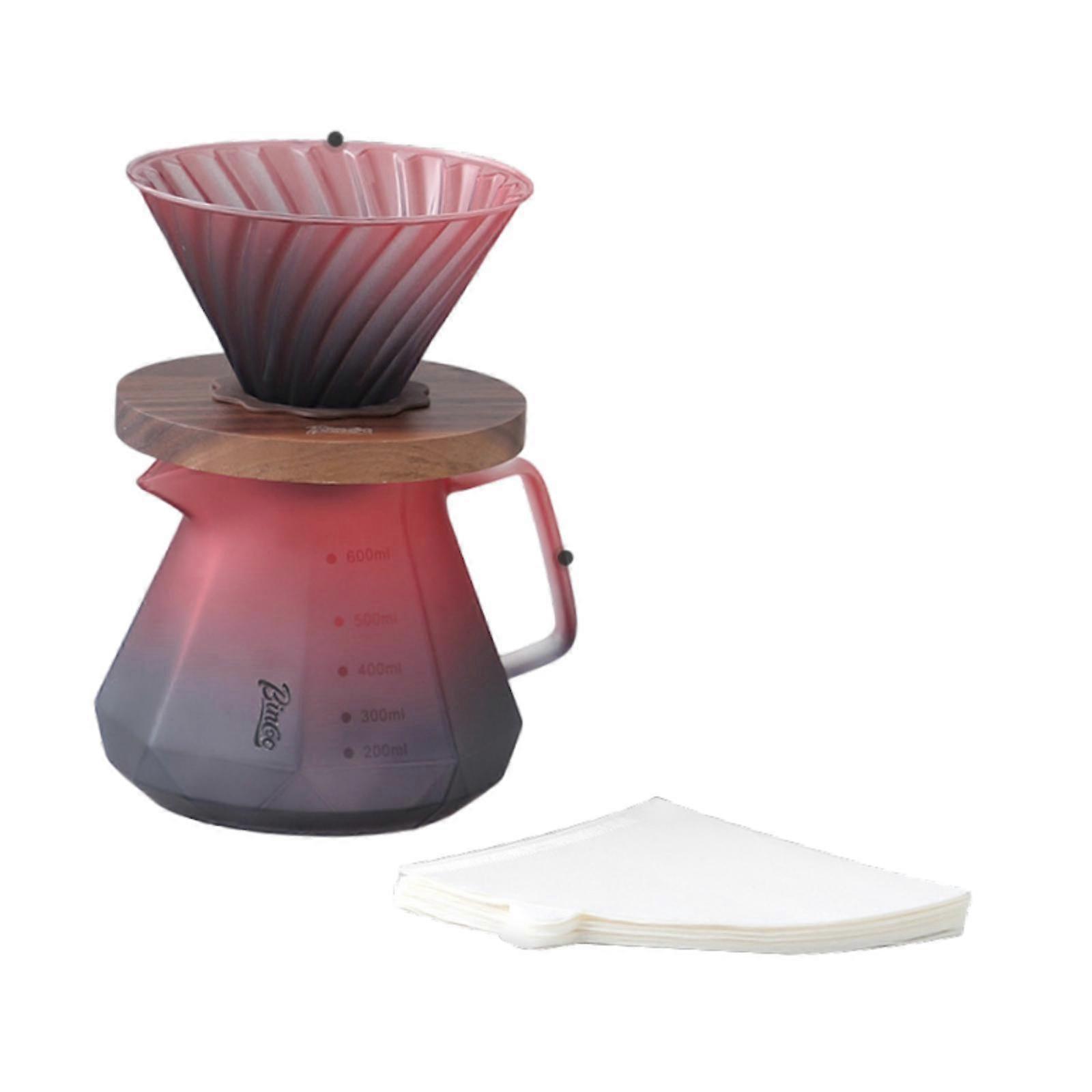 Pour over Coffee Maker Set Creative Paper Filter for Cafe Restaurant Camping 3 pieces set