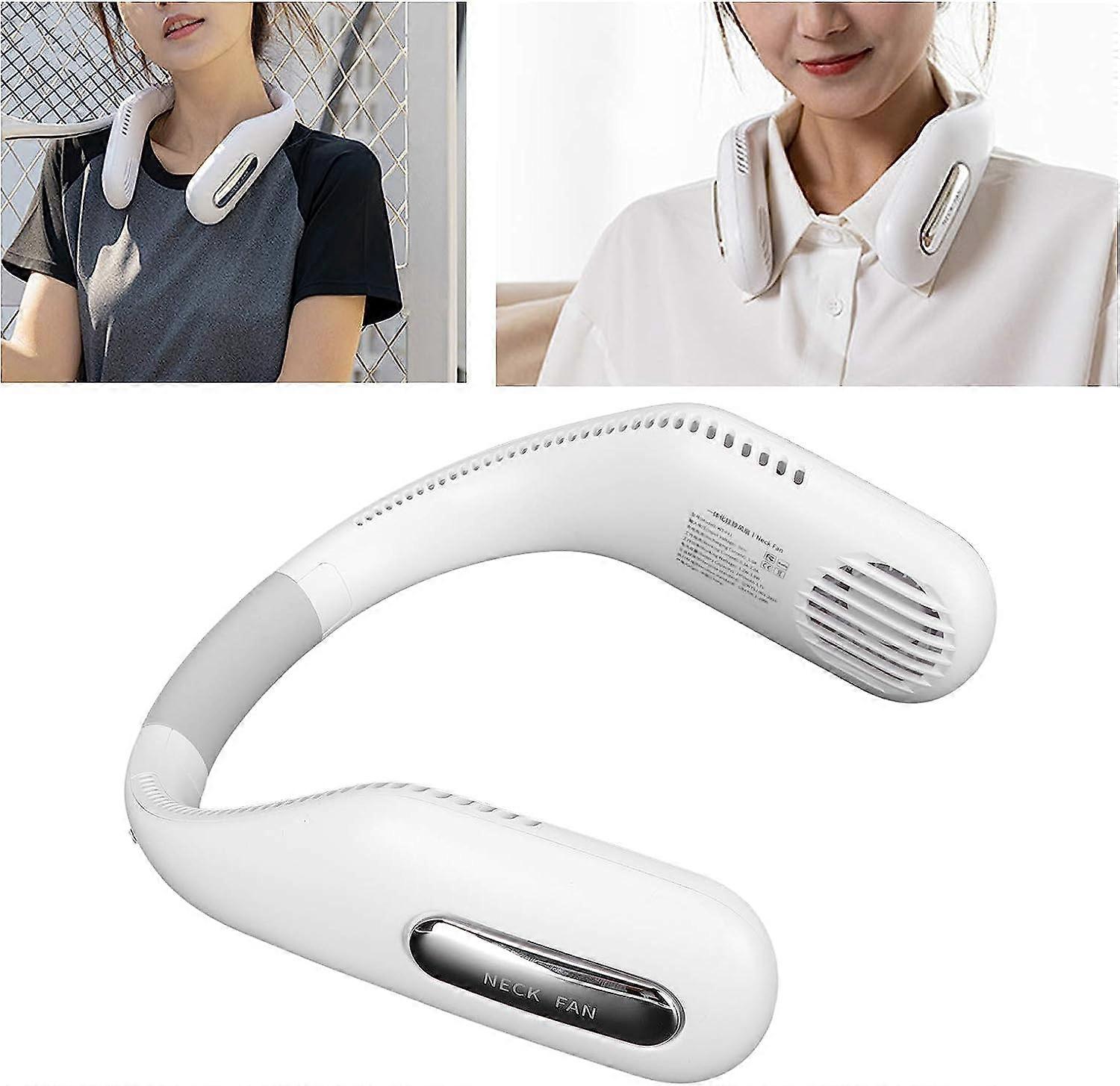 Hanging Neck Fan for Lazy People Lightweight and Comfortable to Carry 3 Adjustable Wind Power Levels Low Noise Design(White, Pisa Leaning Tower Type)